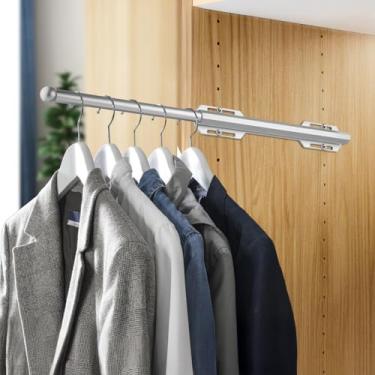 Imagem de Vara de manobrista de 30,5 cm para puxar para armário, haste de armário extensível ajustável, suporte de organização de haste retrátil padrão, extensor de varões de cabide de roupas para guarda-roupa