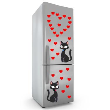 Imagem de Adesivo Para Geladeira Ou Paredes Casal Gatinhos