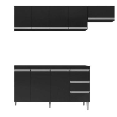 Imagem de Armário De Cozinha Compacta Sem Tampo 160 Cm Andréia Preto