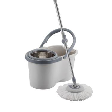 Imagem de Mop Giratório Cesto Inox E Refil Extra De Microfibra