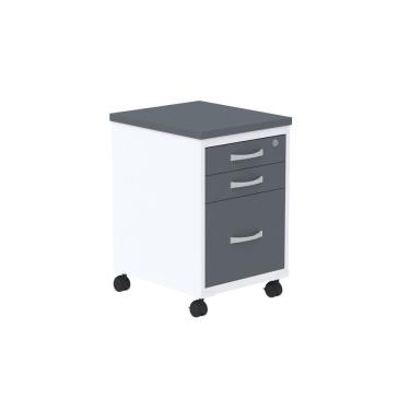 Imagem de Gaveteiro Volante 3 Gavetas Gvps03p25tub Grafito/branco