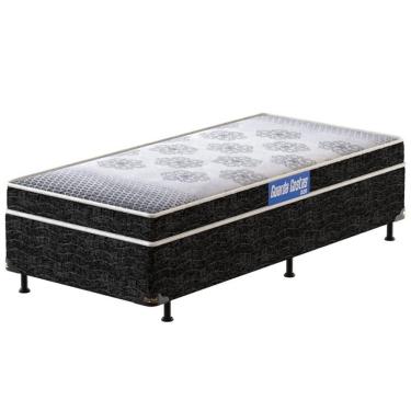 Imagem de Cama Box De Solteiro Guarda Costas Espuma D20 50x88x188cm Probel Branco Com Preto