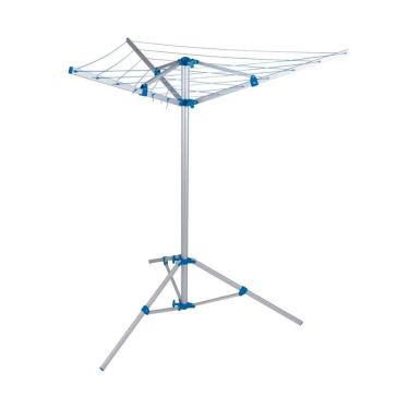 Imagem de Varal De Chão Parabólico Mor 006052 Em Alumínio Prata Com Azul