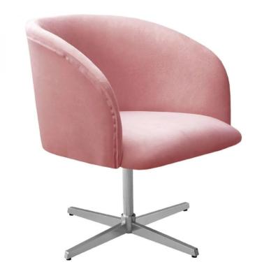 Imagem de Poltrona Decorativa Atenas Pé Giratória Cromado Rose
