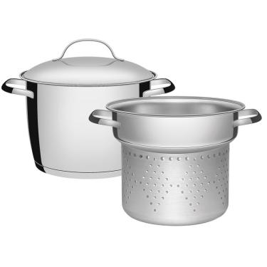 Imagem de Jogo Cozi-pasta 2 Pçs Em Aço Inox Com Fundo Triplo Linha Allegra - Tramontina