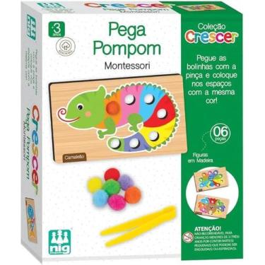 Imagem de Jogo Educativo Pega Pompom Madeira Nig