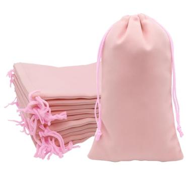 Imagem de Mandala Crafts Sacos com cordão de veludo rosa empoeirado 20 x 43 cm – 10 bolsas grandes de veludo com cordão para lembrancinhas de festa e casamento, embrulho de presente, embalagem e sacos de pó de