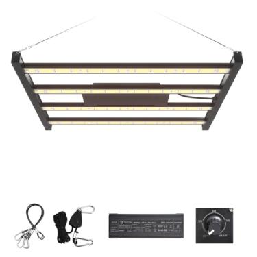 Imagem de CANAGROW Lâmpada LED CG2400 para cultivo de plantas de interior, cobertura de 1,2 x 1,2 m com diodos de alto rendimento, lâmpadas de cultivo reguláveis de espectro total semelhante ao sol para estufa