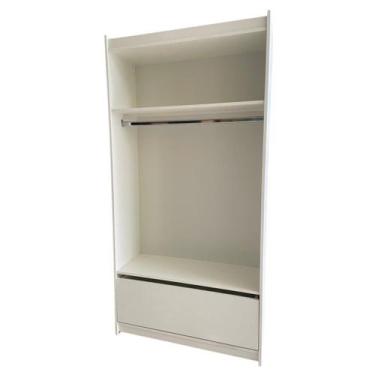 Imagem de Armário Cabideiro Com Gaveta 100% Mdf Branco - Suprema Móveis