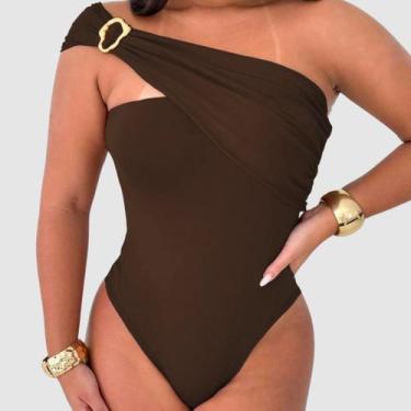 Imagem de Body Suplex Feminino Manga Nula Com Fivela Dourada Elegante - Swisz, M