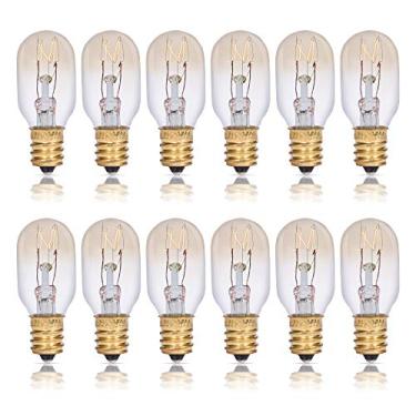 Imagem de Simba Lighting Lâmpada De Reposição T6.5 25 W (Pacote Com 12) Para Pedra Sal Do Himalaia E Cesta, Aquecedor Cera Aromática Plug-In, Luz Noturna, Formato Tubo Mini, 120 V, Base Candelabro E12, Regulá