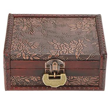 Imagem de Caixa de Jóias de Madeira Organizador Vintage Caixa de Armazenamento Artesanal para Anéis de Casamento Colares Brincos Pequenos Bloqueios Retro Decorativos Baús Com Vida Longa de Serviço para