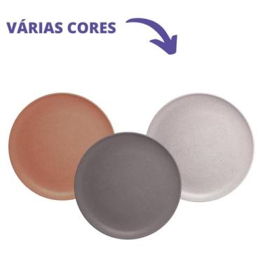 Imagem de Prato Sobremesa Fibra Bambu Redondo Jogo 10pç Envio Rápido - CookHome,