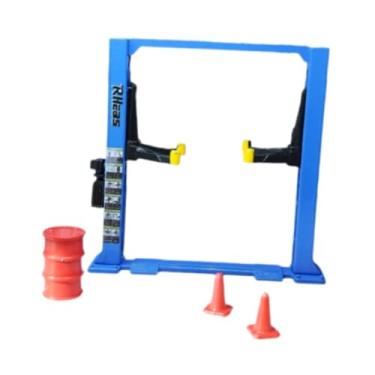 Imagem de YIJU 1/64 Diorama Garage Tools Oficina Automotiva Cones de Trânsito Elevador Pórtico Arquitetura Modelo Simulação Kit de Ferramentas de Reparo Miniatura, Elevação de Cor Azul