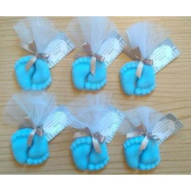 Imagem de Lembrancinha sabonete pezinho de bebê - RosaAzul, Azul