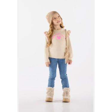 Imagem de Blusa Infantil Manga Longa em Cotton Up Baby, Bege, 12