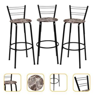 Imagem de Kit 3 Banquetas Itagold Florida Top Alta Cozinha Americana Balcão Itag