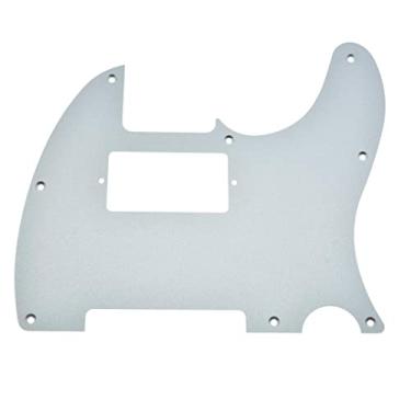 Imagem de Dopro Placa de proteção contra arranhões Tele Humbucker de alumínio fosco com 8 furos TL Pick Guard para USA/Mexico Tele/Telecaster, prata fosca