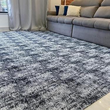 Imagem de Tapete Jacquard 2,00 m x 3,00 m Antiderrapante Geométrico Sala Escritório Quarto(Manchado Preto-2,00 x 2,50)