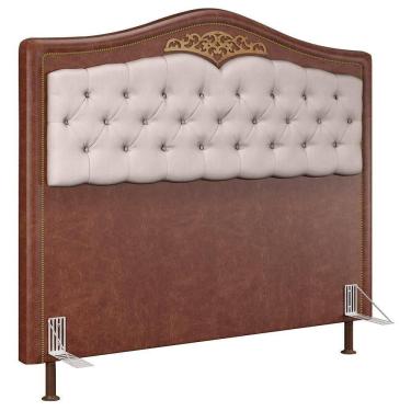 Imagem de Cabeceira Cama Casal 140cm Com Tachas Imperial J02 Facto Marrom/bege - Mpozenato