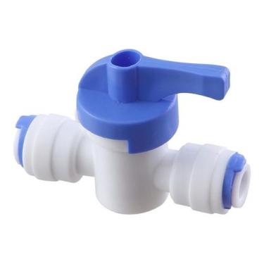 Imagem de Valvula Registro Engate Rápido Bbi 1/4 X 1/4 Branca Para Filtro Purifi