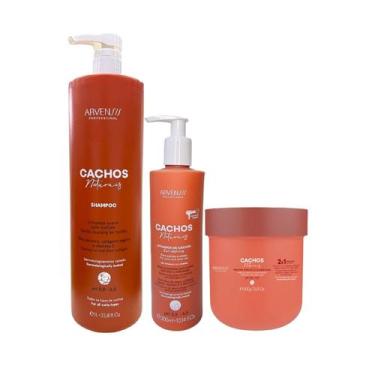 Imagem de Kit Arvensis Cachos Naturais - Shampoo 1L + Ativador de Cachos 300ml +