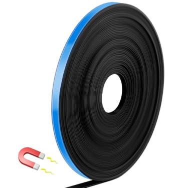 Imagem de AmazingSpark Tiras finas de rolo de fita magnética, 0,39 polegadas x 33 pés divisórias de quadro magnético quadro branco fita decorativa linha de marcação para sala de aula acessórios de arte de