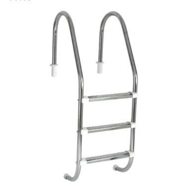 Imagem de Escada para Piscina Tradicional 1 1/2" em Aço Inox 3 Degraus Anatômicos em Inox - Sodramar