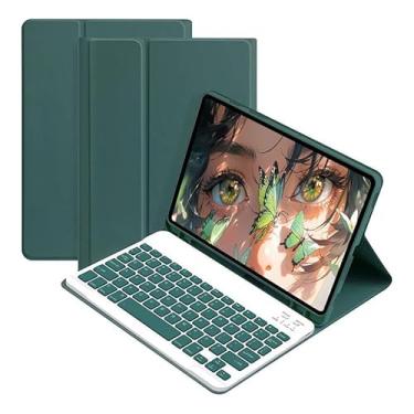 Imagem de Capa Para Tablet Com Teclado Bluetooth Para 2018/2020/2021/2022 iPad Pro 11 Polegadas (Verde Escuro, Teclado comum)