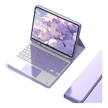 Imagem de Capa Para Tablet Com Teclado Bluetooth Para Samsung Tab A7 10.4 Polegadas (Roxo, Teclado de toque)