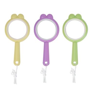 Imagem de IRCHLYN Lupa de mão de mão, mini lupa infantil de plástico para aula, leitura, observação ao ar livre, lembrancinhas de festa (3 peças)