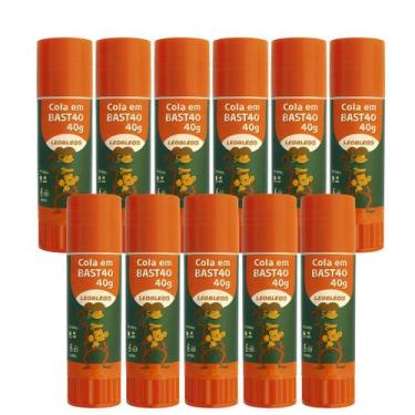 Imagem de Kit 10 Cola Bastão Escolar 40g Leo&Leo Unidades Originais