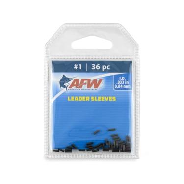 Imagem de American Fishing Wire mangas de crimpagem de barril único, cor preta, tamanho 1, 0,033 polegadas de diâmetro interno, 36 peças