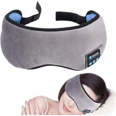 Imagem de Máscara Dormir Bluetooth Tapa Olho Fone de Ouvido Bluetooth Conforto Superior Viagem Descanso Meditar (Cinza)