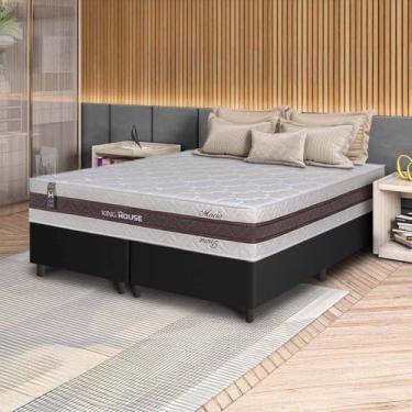 Imagem de Conjunto Box Preto Mali Bege Molas Ensacadas Queen 158x198x70 - King House