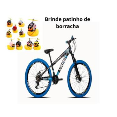Imagem de Bicicleta Viking Aro 26 Freeride Preto Azul com Pneu azul + brinde pat
