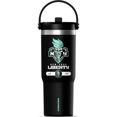 Imagem de Hydrapeak Copo Nomad New York Liberty 947 ml oficialmente licenciado pela WNBA com alça e tampa de palha, garrafa de água de aço inoxidável à prova de vazamento