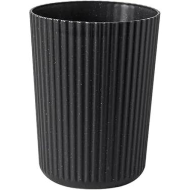 Imagem de Lixeira Descoberta Tamanho Plástico Multicolorido Redonda Lixeira Quarto Cozinha Sala De Estar Cesta De Papel Lixeira Lixeira, Black, L