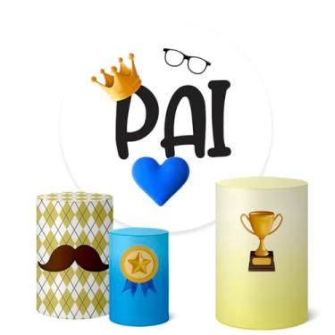 Imagem de Trio Capas Cilindro + Painel Redondo Sublimado Dia dos Pais (K1PAI0038)