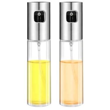 Imagem de Kit 2 Sprays Pulverizadores em Vidro Galheteiro Duplo Azeite Tempero V