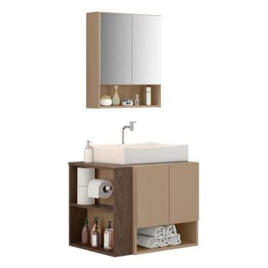 Imagem de Gabinete Troia Cuba Dalla Branca Torneira Inox Valvula Click - Loja Do