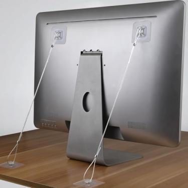 Imagem de WRICHEAR Pacote Com 10 Tiras De Segurança Ajustáveis De Aço Inoxidável Para Tv, Âncoras Adesivas Antiderrapantes Sem Perfuração Para Móveis, Proteção Para Bebês, Para Fixar Tv De Tela Plana, Cômoda