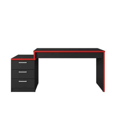 Imagem de Mesa  Gamer Moveis Leão Desk Game DRX 5000, Preto/vermelho