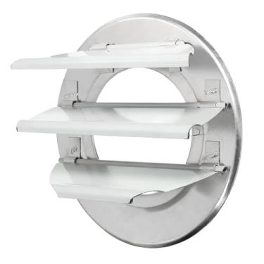 Imagem de PATIKIL Capa de ventilação de alumínio de 15 cm, veneziana, exaustor, ventilador, ventilador, grelha, redonda, automática, tampa de ventilação com fecho automático para sistema HVAC de exaustão