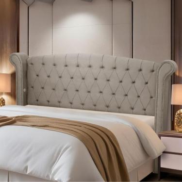 Imagem de Cabeceira de Cama Box Madeira Estofada Luxo Casal Grécia - D'Julia, Ca