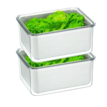 Imagem de Kit 2 Organizador De Geladeira 2,7L Cesto Escorredor Frutas - Arthi