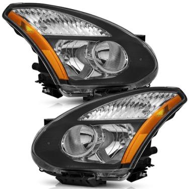 Imagem de WEELMOTO farol para Nissan Rogue /2014-2015 Select 2008-2013, refletor âmbar preto, esquerdo + direito