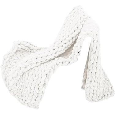 Imagem de Cobertor De Malha Grossa, 100% Tricotado à Mão, Cobertor De Gaze Macia, Cobertor De Crochê Grosso Aconchegante Gigante, Adequado Para Decoração De Sofá-cama, B, 130cmx170cm