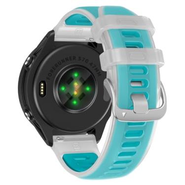 Imagem de U-LIMVE Pulseira de relógio para Garmin Forerunner 570 47 mm/Forerunner 265/Forerunner 255/Vivoactive 4/Venu 3/Venu 2, pulseira de silicone de liberação rápida de 22 mm