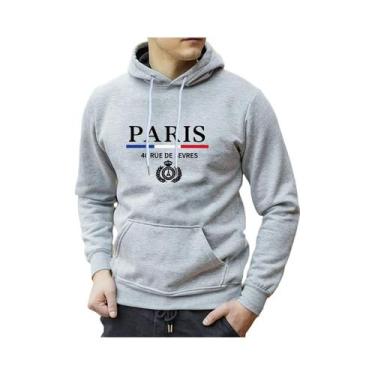 Imagem de Camiseta com capuz com estampa de Paris para homens casual outono inve